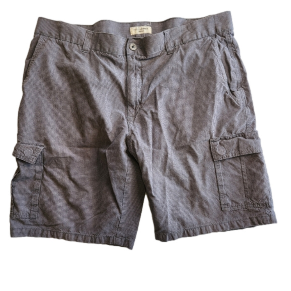 Denver Hayes Men's Cargo Shorts Size 42 Grey & Black Checkered